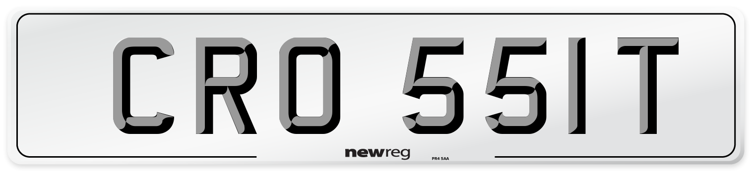 CRO 551T Number Plate from New Reg